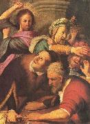 REMBRANDT Harmenszoon van Rijn Christ driving the money-changers from the Temple. oil